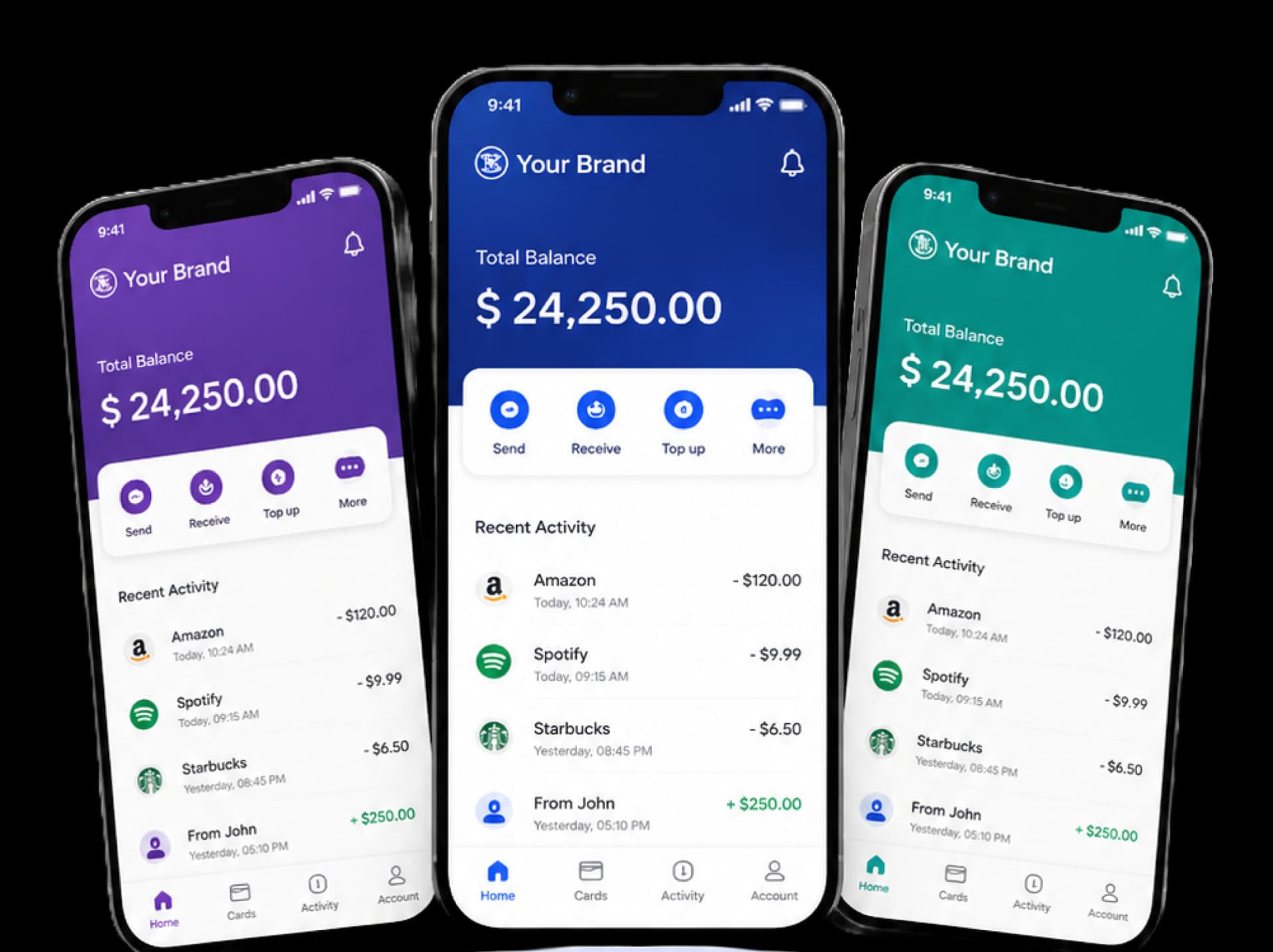 White-label financial app preview